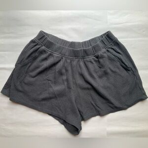 Aerie Charcoal Waffle Knit Lounge Shorts